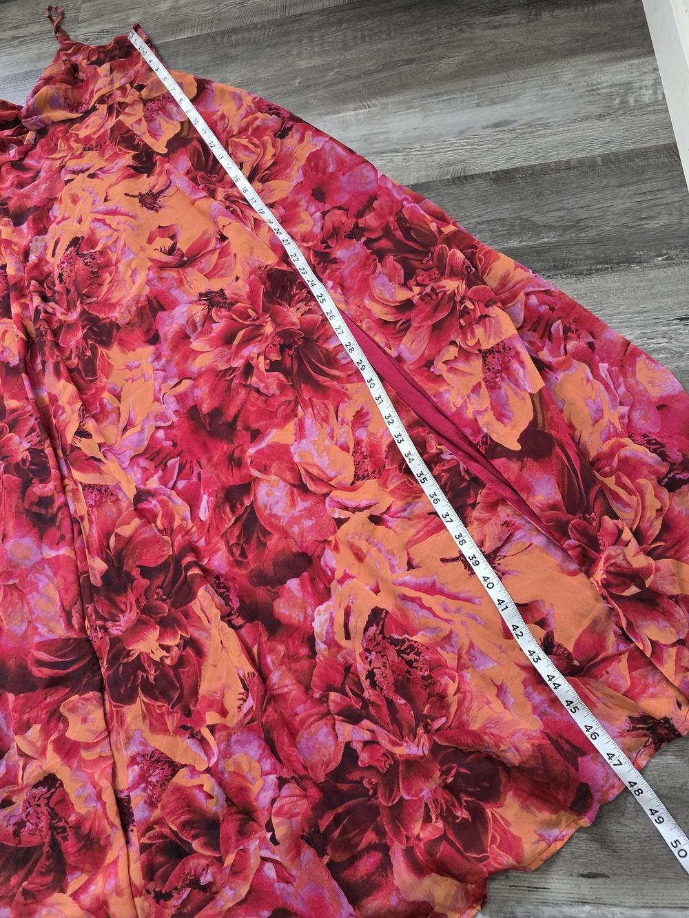 Lulus Beautiful Soul Burgundy Floral Print Twist-Front long Maxi Dress xl - Picture 6 of 12